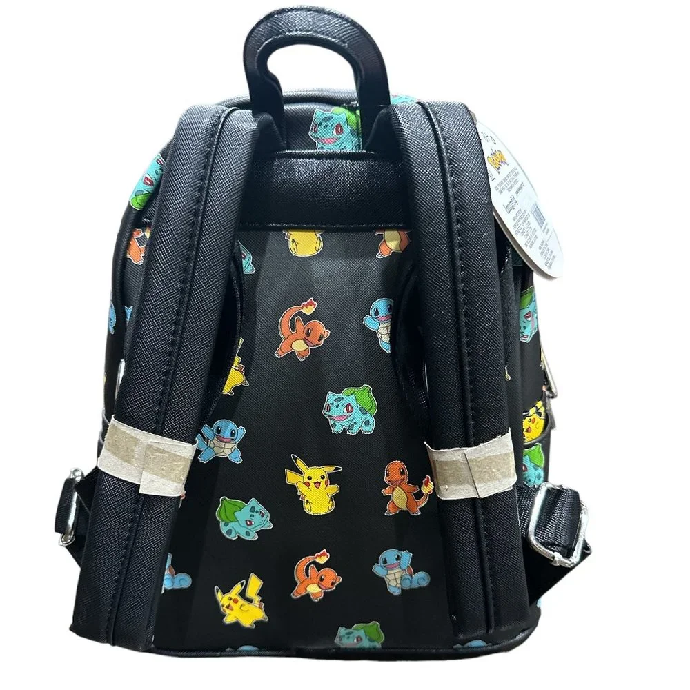 Pokemon Starters Loungefly Mini Backpack With Front Zippered Pouch NEW WITH TAGS